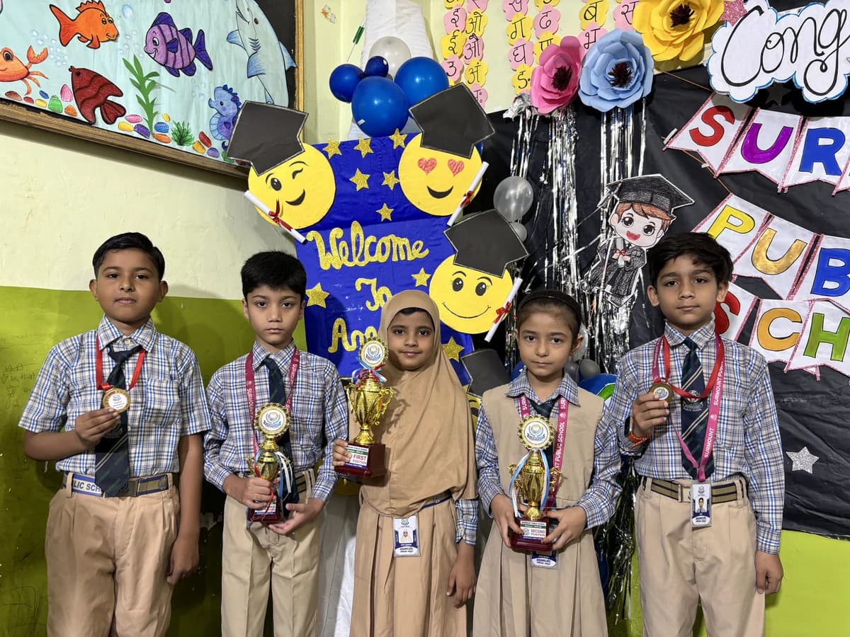 Students at Award Distribution 2026 at Surmount Public School, Brahmpuri Delhi