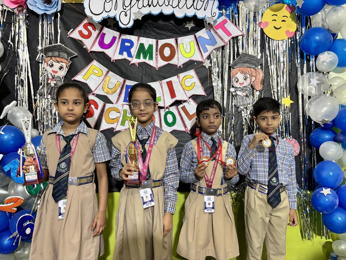 Students at Award Distribution 2026 at Surmount Public School, Brahmpuri Delhi