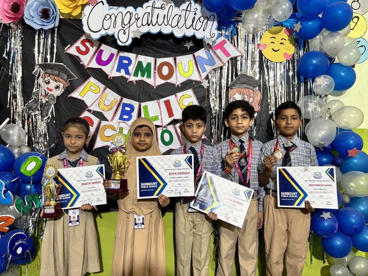 Students at Award Distribution 2026 at Surmount Public School, Brahmpuri Delhi