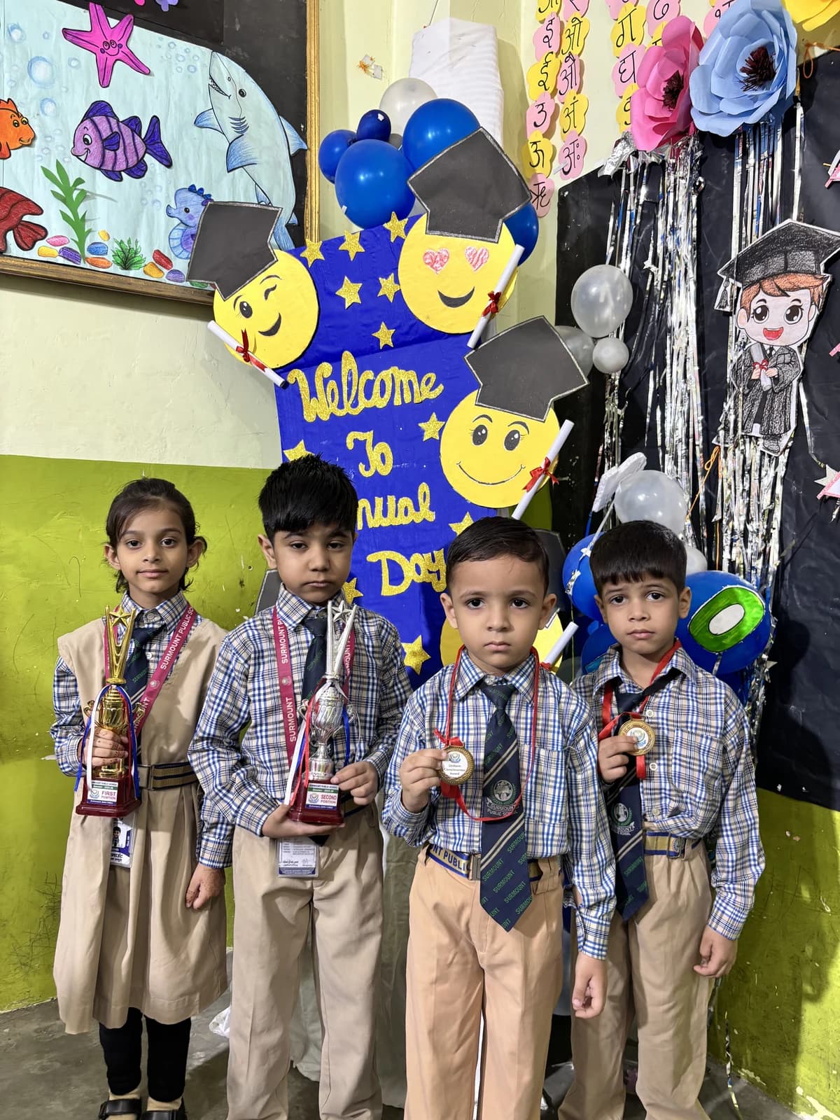 Students at Award Distribution 2026 at Surmount Public School, Brahmpuri Delhi