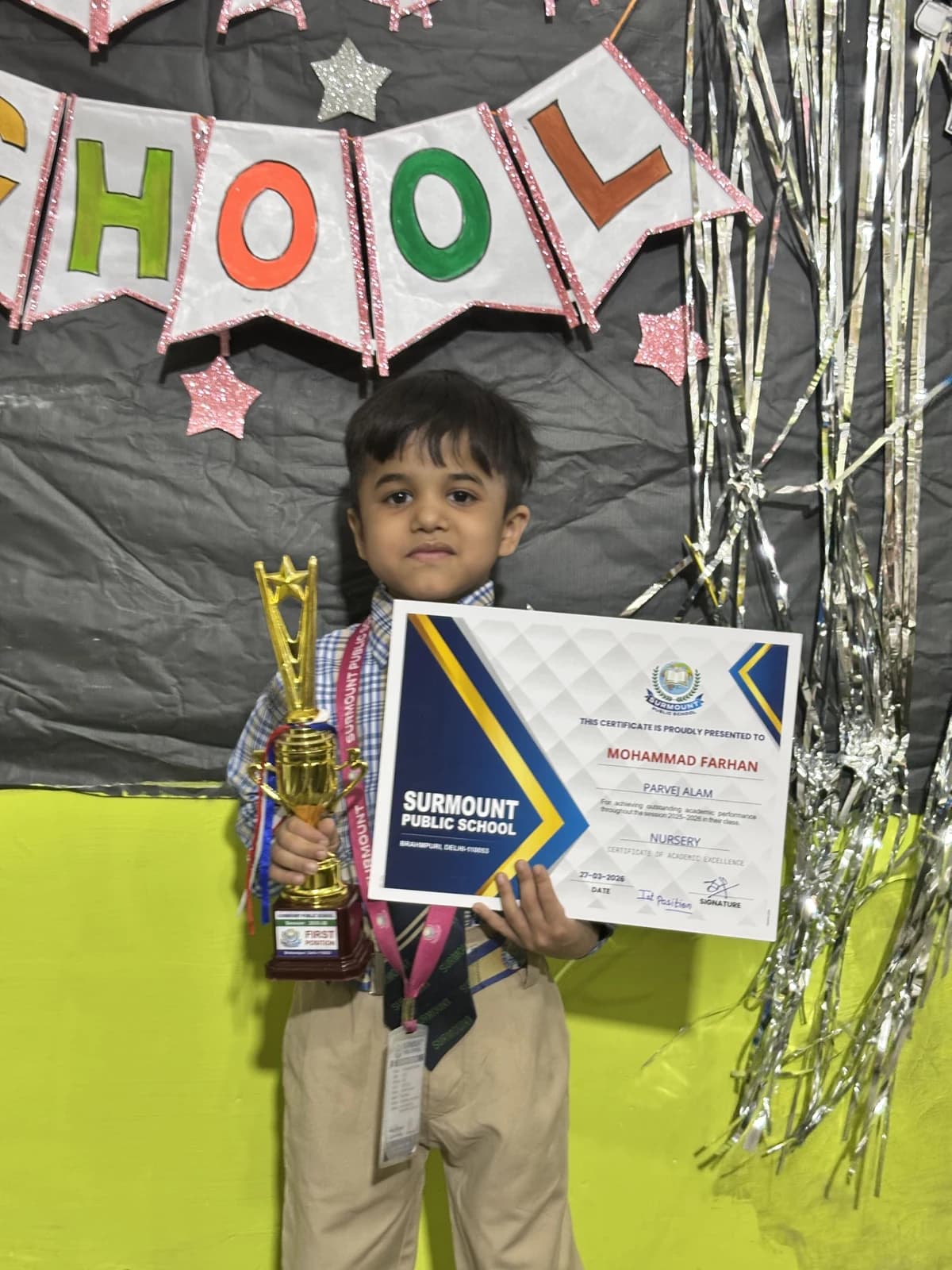 Students at Award Distribution 2026 at Surmount Public School, Brahmpuri Delhi