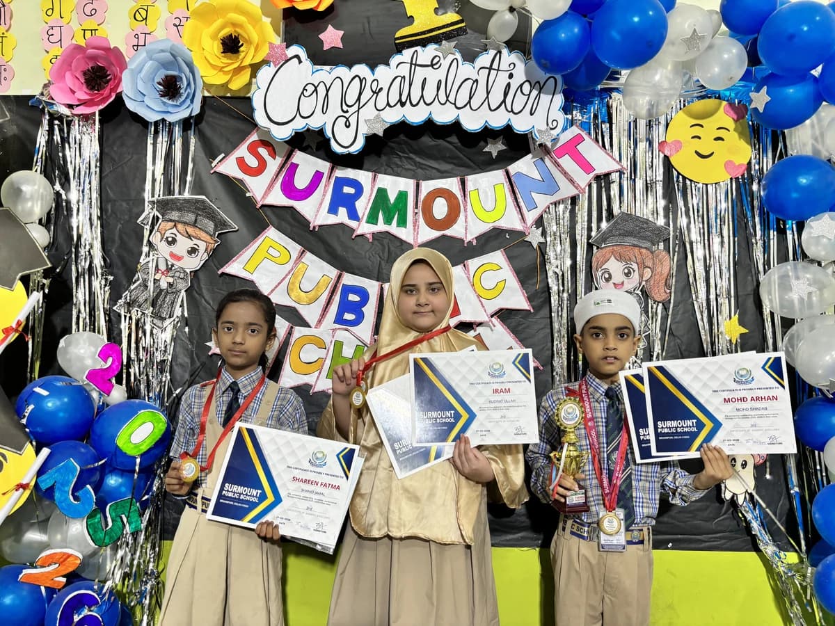 Students at Award Distribution 2026 at Surmount Public School, Brahmpuri Delhi