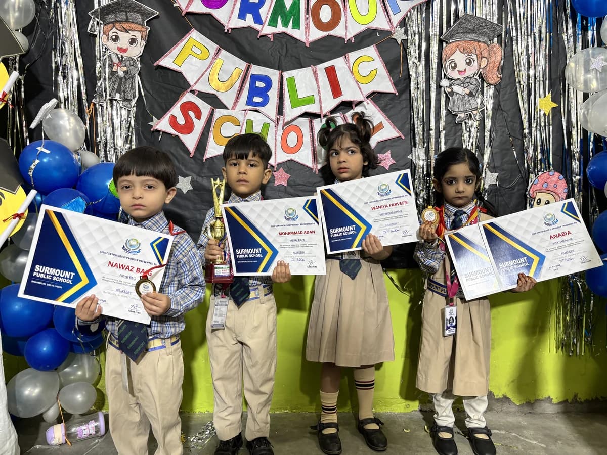 Students at Award Distribution 2026 at Surmount Public School, Brahmpuri Delhi