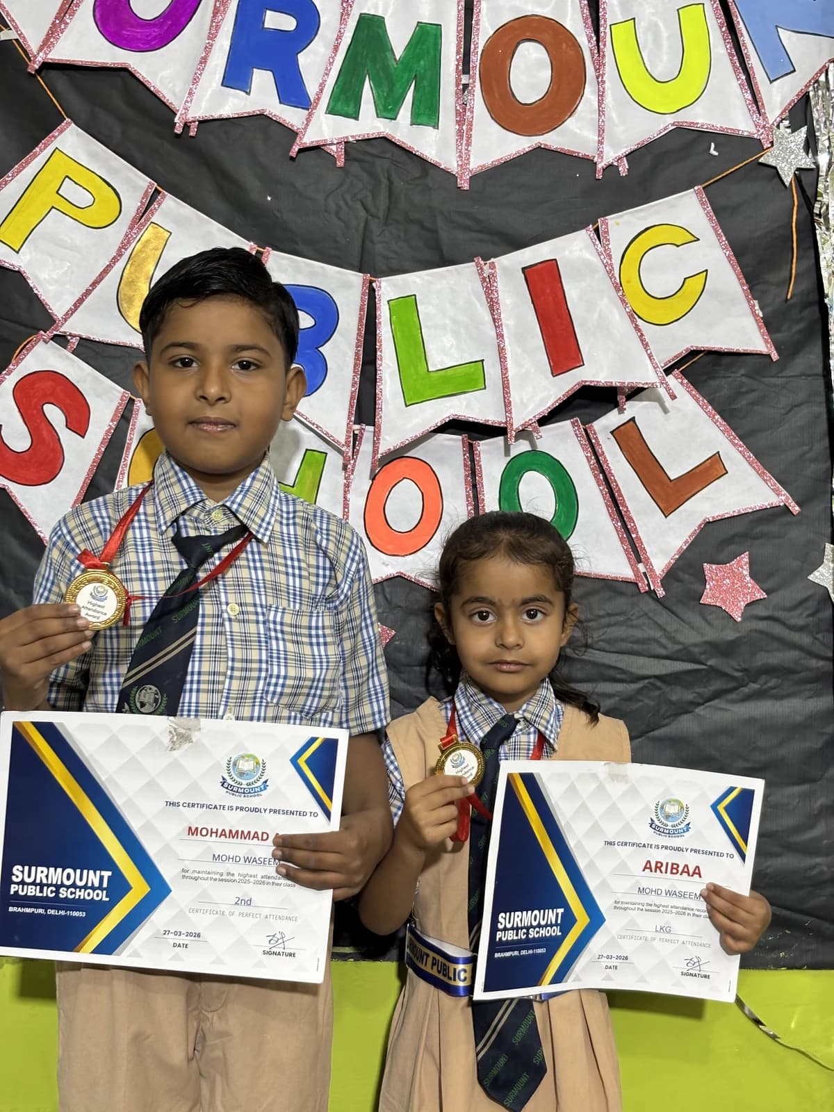 Students at Award Distribution 2026 at Surmount Public School, Brahmpuri Delhi