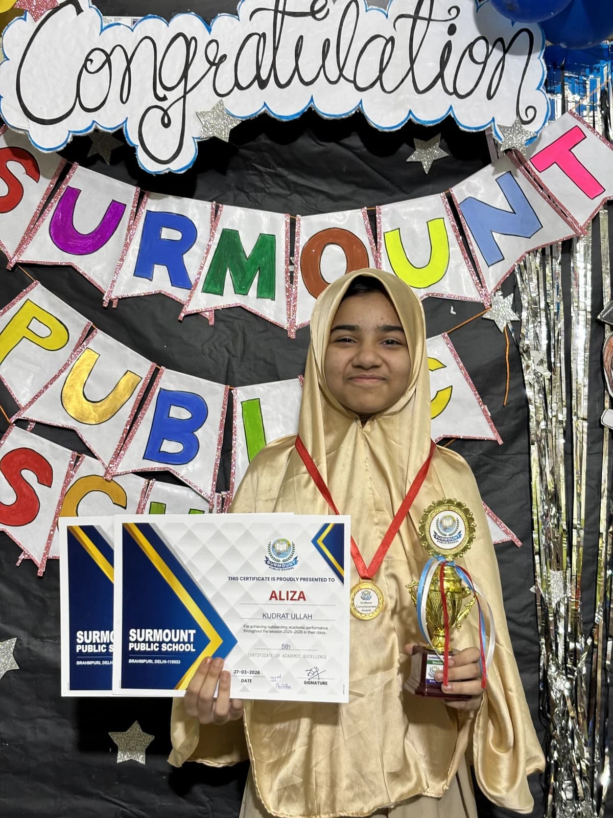 Students at Award Distribution 2026 at Surmount Public School, Brahmpuri Delhi