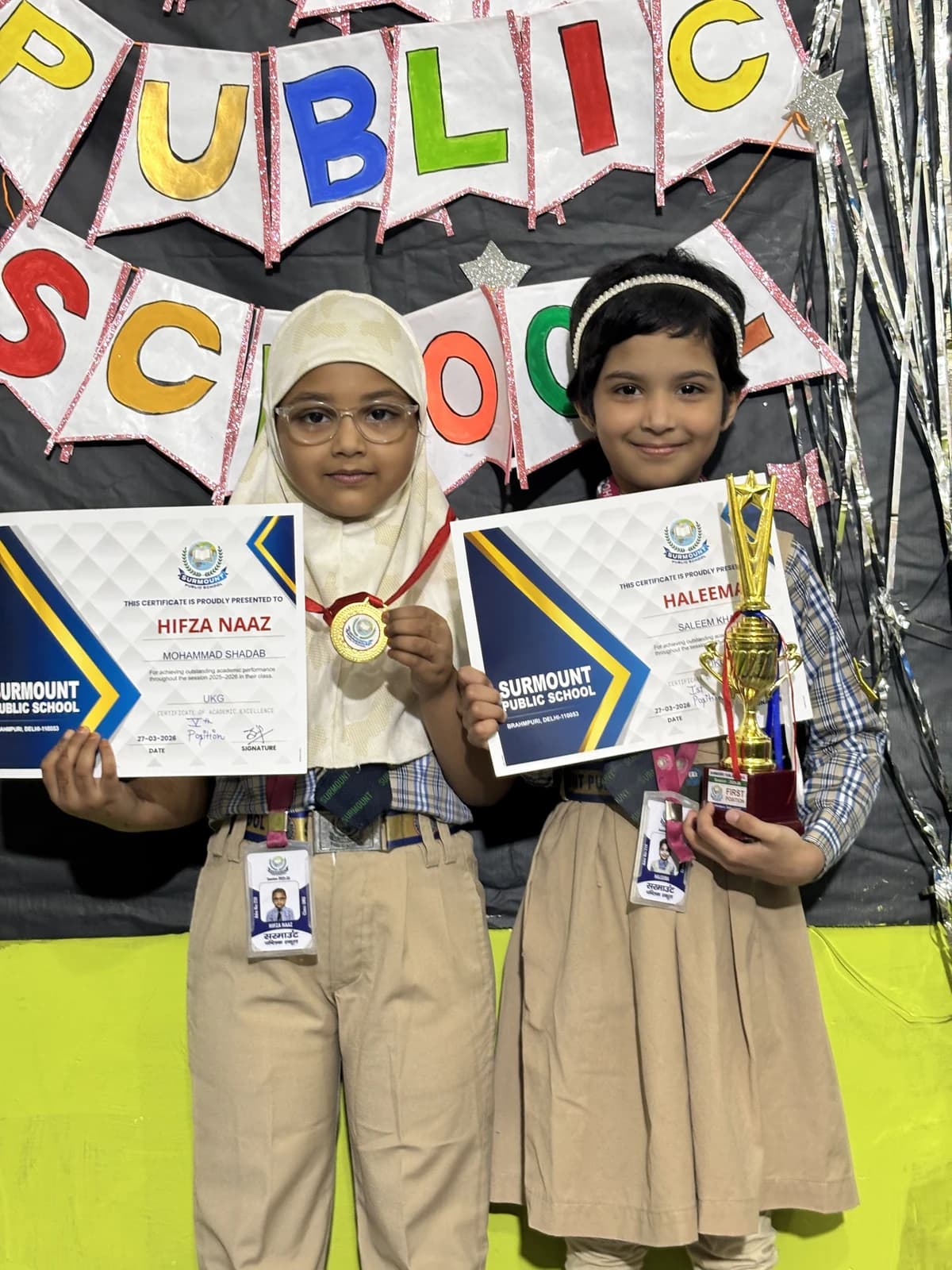 Students at Award Distribution 2026 at Surmount Public School, Brahmpuri Delhi