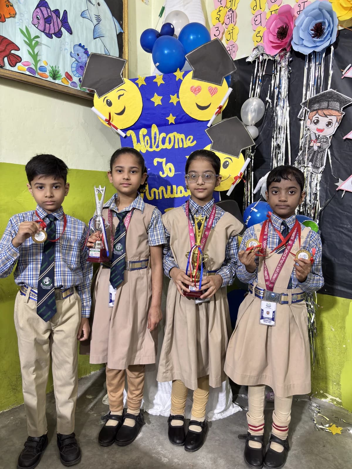Students at Award Distribution 2026 at Surmount Public School, Brahmpuri Delhi
