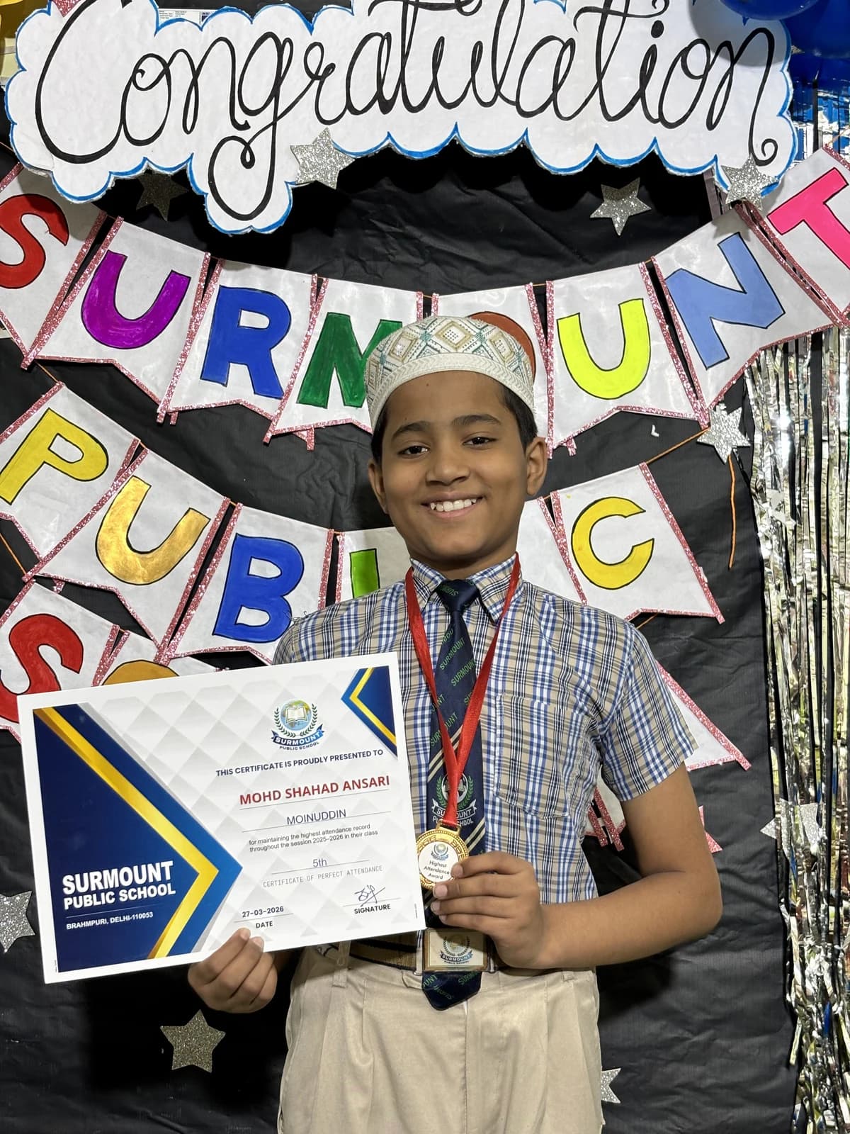 Students at Award Distribution 2026 at Surmount Public School, Brahmpuri Delhi