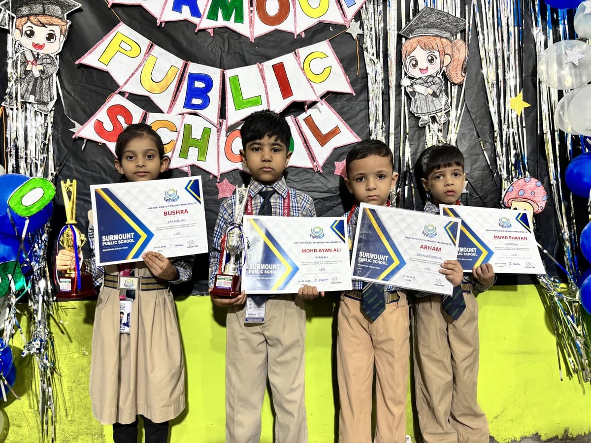 Students at Award Distribution 2026 at Surmount Public School, Brahmpuri Delhi