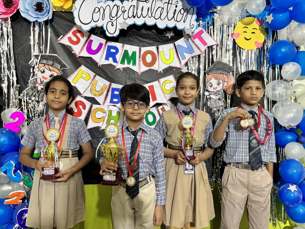 Students at Award Distribution 2026 at Surmount Public School, Brahmpuri Delhi